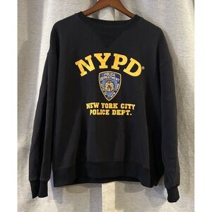 NYPD Hoodie Adult Large Black NYC New York Police Sweatshirt The Big Apple‎